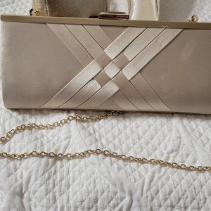 Cream and Gold Evening Purse